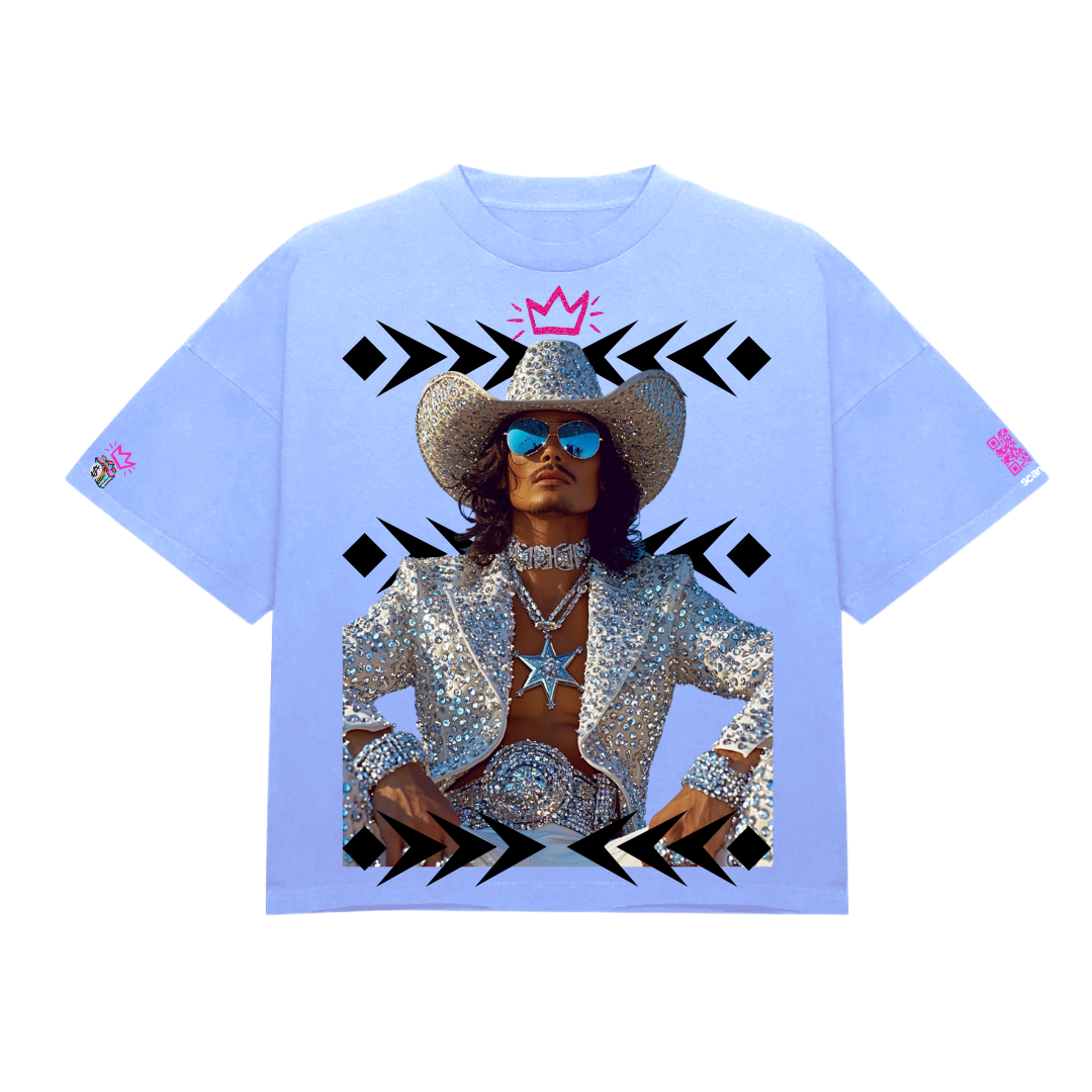 Luxury Cowboy Heavy Tee - Jaded Blue