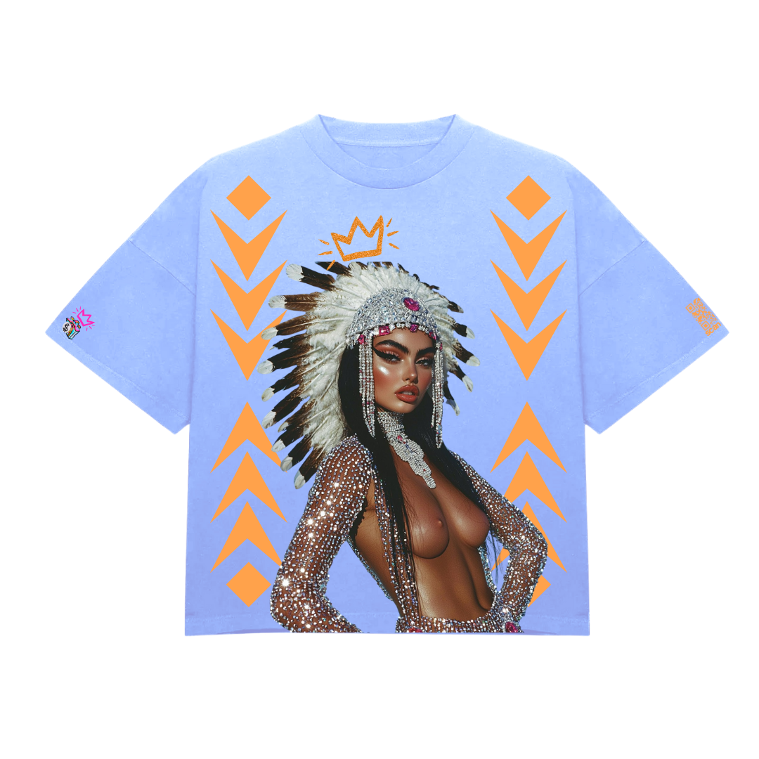 Native Baddie Heavy Tee - Jaded Blue