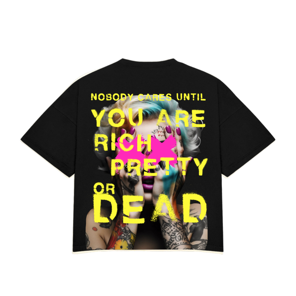Rich, Pretty, Or Dead Heavy Tee - Black